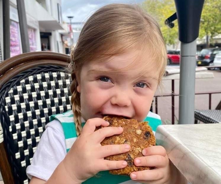 Child eating biscuit
