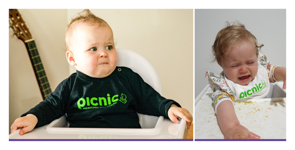 image of babies upset at mealtime